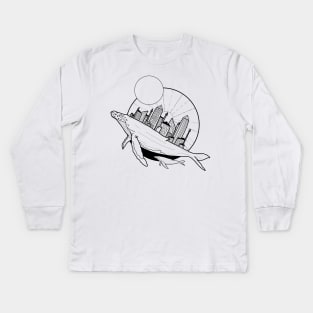 Whale city Kids Long Sleeve T-Shirt